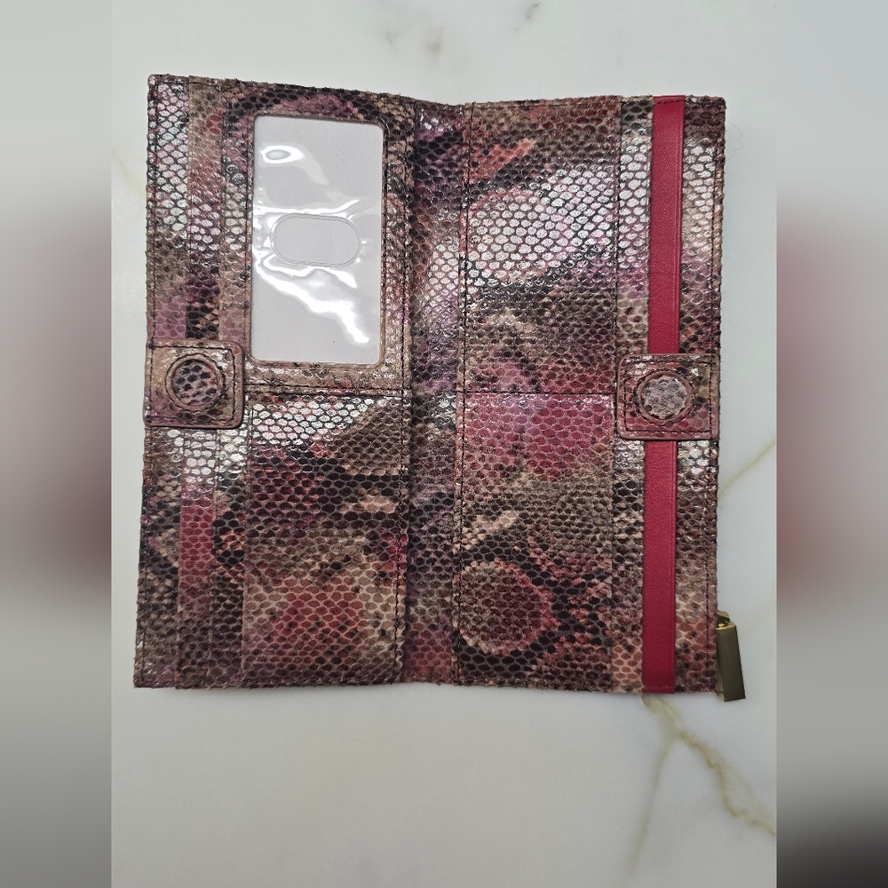Hammitt Pink/Brown Snake-Embossed Clutch - Picture 3 of 3